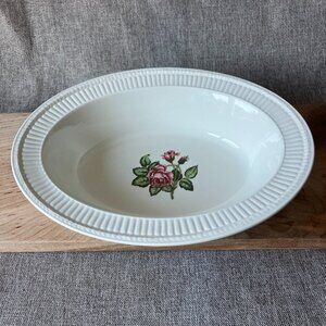 Vtg Wedgwood Edme Moss Rose Porcelain Brown Stamp 60s 10.5” Oval Vegetable Bowl
